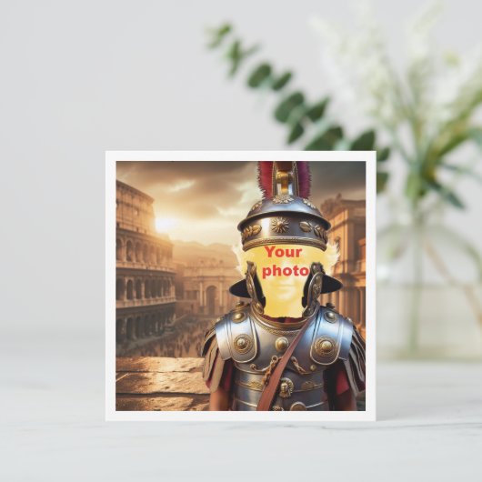 Je kind als Romeinse krijger, Gladiator kaart (Staand voorkant)