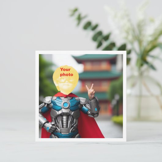 Je kind als superheld, op maat gemaakte superhelde kaart (Staand voorkant)