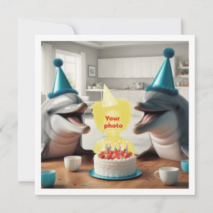 Je kind met dolfijnen verjaardagsfeestje, dolfijn kaart