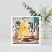 Je kind met eenden, eend verjaardag, eend pasen kaart (Staand voorkant)