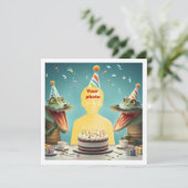 Je kind met krokodillen, krokodil verjaardagsfeest kaart (Staand voorkant)