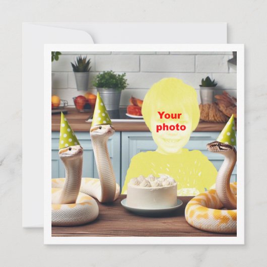 Je kind met slangen, slang verjaardag, slang kaart (Voorkant)