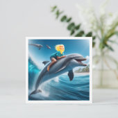 Je kind rijdt op een dolfijn, zet mijn gezicht eri kaart (Staand voorkant)