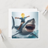 Je kind rijdt op een grote witte haai, haai blanco kaart (Voorkant / Achterkant in situ)