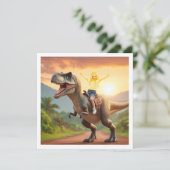 Je kind rijdt op een T-rex, doe mijn gezicht op de Kaart (Staand voorkant)