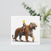 Je kind rijdt op een tijger, stop mijn gezicht in  kaart (Staand voorkant)