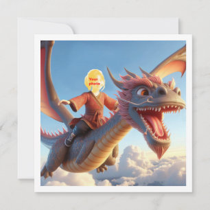 Je kind vliegt op Aziatische draak, drakenkaart Kaart
