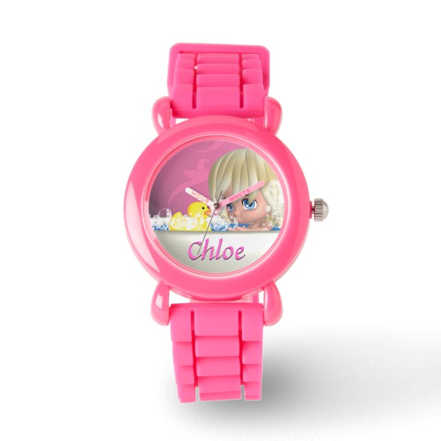 Je kindernaam toevoegen / Glitter Watch Horloge (Voorkant)