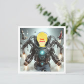 Je kinderrobot, exoskelet, superheld kaart (Staand voorkant)