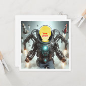 Je kinderrobot, exoskelet, superheld kaart (Voorkant / Achterkant in situ)