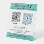 Je kleine bedrijf PayPal PayPal hier voetafdruk Reclamebord Met Voetstuk (Voorkant)