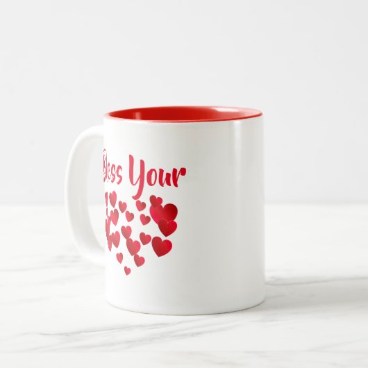 Je kleine hart bloeien tweekleurige koffiemok (Voorkant links)