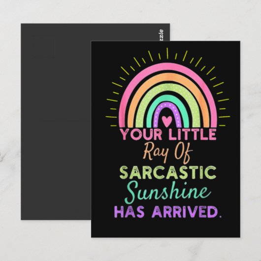 Je kleine straaltje sarcastische zonneschijn is aa briefkaart (Voorkant / Achterkant)