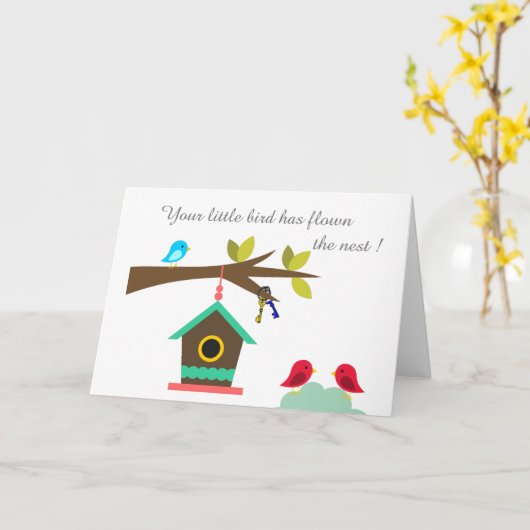 Je kleine vogel heeft het nest gevlogen kaart (Gele Bloem)