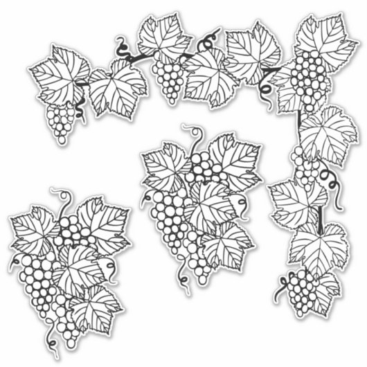 Je kleurt druiven en laat lijnkunst mooi sticker (Voorkant)