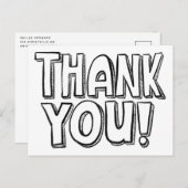 Je Kleurt Het Leuk Handletteren Bedankt Postkaart (Voorkant / Achterkant)