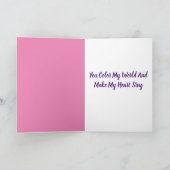 Je kleurt mijn wereld en laat mijn hart zingen kaart (Binnen)