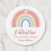 Je kleurt mijn wereld regenboog Kinder Valentijnsd Bedankjes Labels (Voorkant)