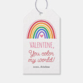 Je kleurt mijn wereld regenboog Valentijnsdag Cadeaulabel (Voorkant)