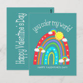 Je kleurt mijn wereld| Valentijn Kinderen Briefkaart (Voorkant / Achterkant)