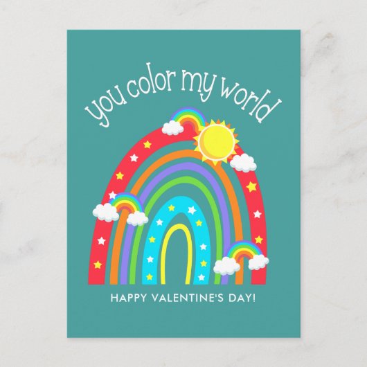 Je kleurt mijn wereld| Valentijn Kinderen Briefkaart (Voorkant)