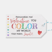 Je kleurt mijn wereld Valentijn Pen Classroom Labe Cadeaulabel (Voorkant (Horizontaal))