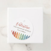 Je kleurt mijn World Crayon Kinder Valentijnsdag Bedankjes Labels (In situ)