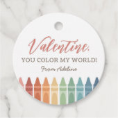 Je kleurt mijn World Crayon Kinder Valentijnsdag Bedankjes Labels (Voorkant)