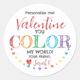 Je kleurt mijn World Valentijn Class Gift Sticker