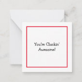 Je klokt op Geweldige Chicken Pun Humor Notitiekaartje (Achterkant)