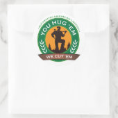 Je knuffelt ze, we snijden ze ronde sticker (Tas)