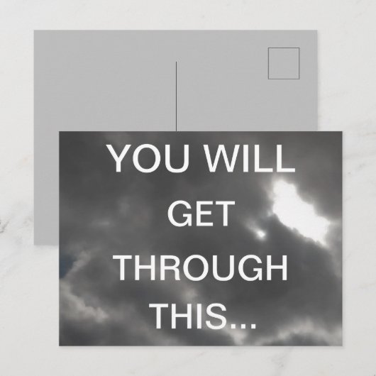 JE KOMT ER DOORHEEN Encouragerende Woorden Briefkaart (Voorkant / Achterkant)