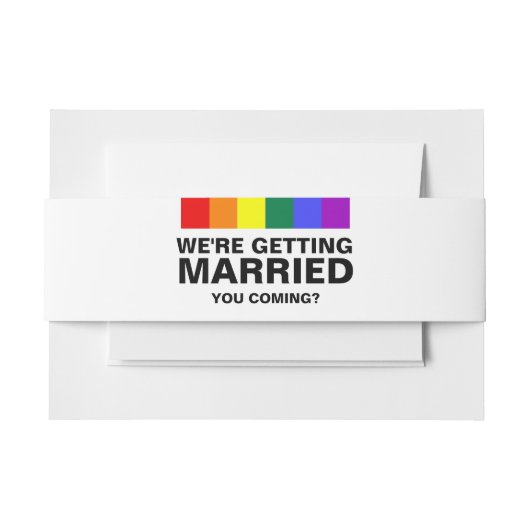 Je komt naar Rainbow Gay Wedding Uitnodigingen Wikkel (Voorkant Voorbeeld)