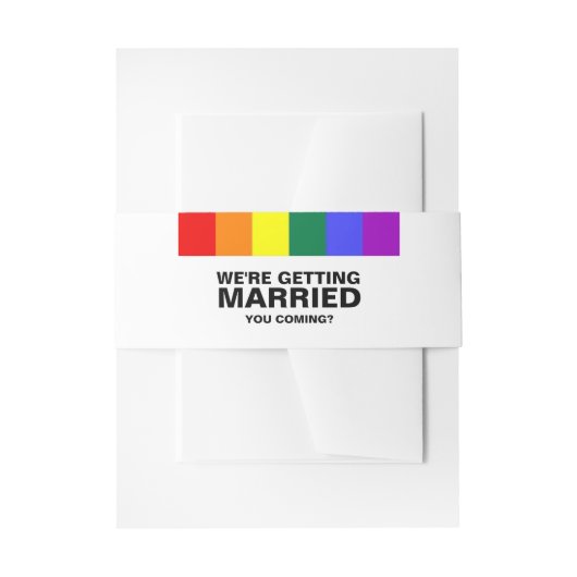 Je komt naar Rainbow Gay Wedding Uitnodigingen Wikkel (Voorkant Voorbeeld)
