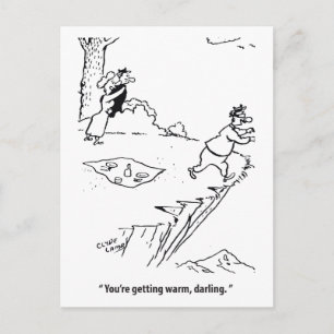 Je komt warm aan, schat, liefdesdriehoek, grappig briefkaart