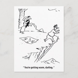 Je komt warm aan, schat, liefdesdriehoek, grappig briefkaart