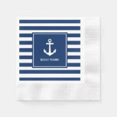 Je kont Anchor Blue Stripes Cocktail Servet (Voorkant)