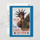 Je koopt een Liberty Bond Lest ik Perish Briefkaart (Voorkant / Achterkant)