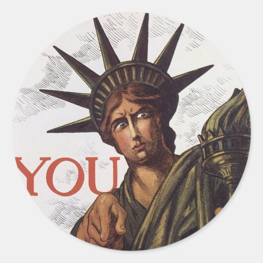 Je koopt een Liberty Bond Lest ik Perish Ronde Sticker (Voorkant)