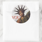 Je koopt een Liberty Bond Lest ik Perish Ronde Sticker (Tas)