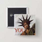 Je koopt een Liberty Bond Lest ik Perish Vierkante Button 5,1 Cm (Voorkant /achterkant)