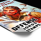 Je koopt Em, we vliegen Em. Defense Bond Stamps Poster (Hoek)