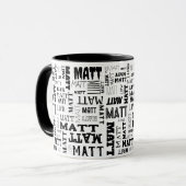 Je (korte) naam is hier te vinden mok (Voorkant links)