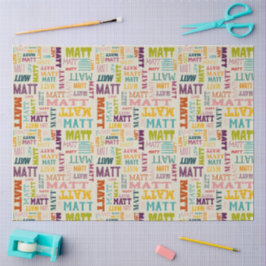 Je (korte) naam is hier te vinden tissuepapier