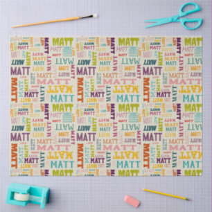 Je (korte) naam is hier te vinden tissuepapier