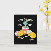 Je kraakt me op dino ei grappig Pasen Kaart (Gele Bloem)