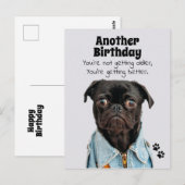 Je krijgt beter Pug Dog Birthday Briefkaart (Voorkant / Achterkant)