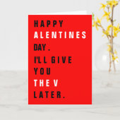 Je Krijgt de "V" Later Rood Valentijnsdag Kaart (Gele Bloem)