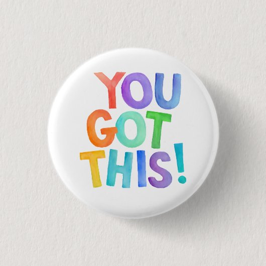 Je Krijgt Dit, Positieve Woorden Ronde Button 3,2 Cm (Voorkant)