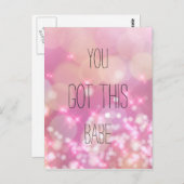 Je Krijgt Dit Schatje Roze Glitter Inspirerende Sp Briefkaart (Voorkant / Achterkant)